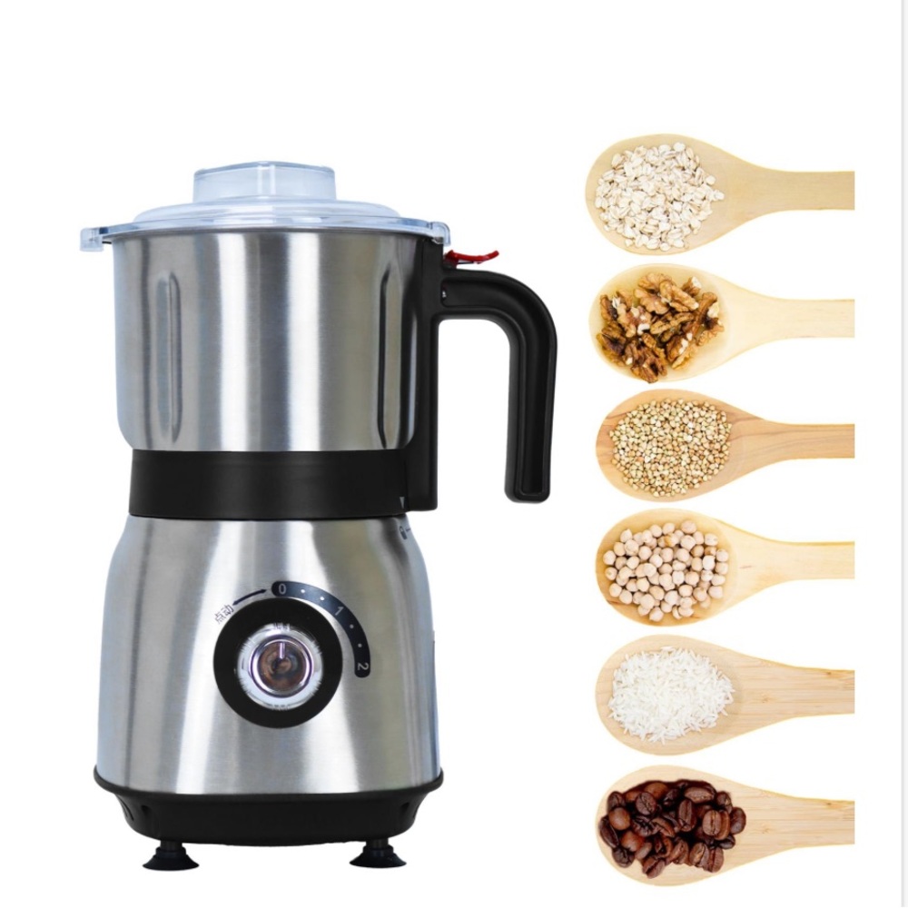 Stainless Steel Electric Grinder with Black Handle